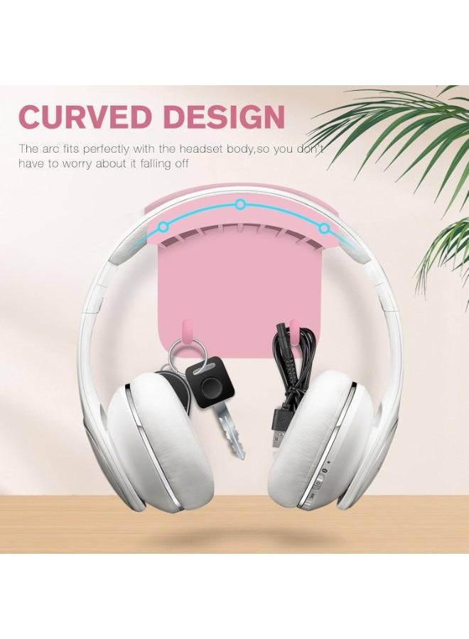 ChicAbode Headphone Stand Wall-Mounted, Dual Hook Headset Holder for Headphones and Gaming Controllers, Desk or Wall Mount, Anti-Slip, Scratch-Resistant, Pink - Image 3